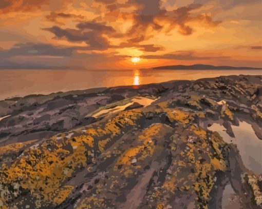 Ayrshire Coast Scotland Sunset Diamond Painting