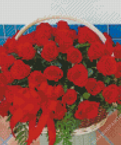 Basket Of Roses Diamond Painting