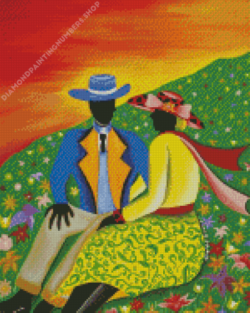 Black Couple Art Diamond Painting