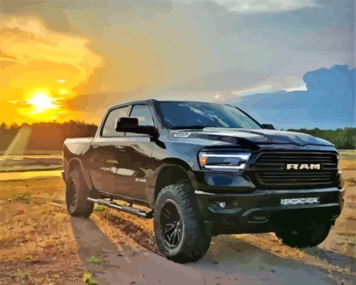 Black Ram Rebel Car Diamond Painting