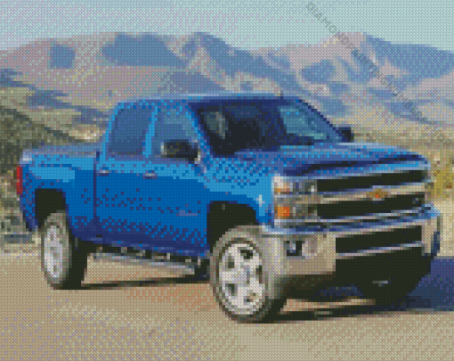 Blue 2017 Chevy Silverado Z71 Diamond Painting