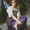 Bouguereau At The Edge Of The Brook Diamond Paintings