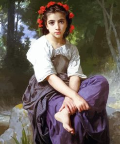 Bouguereau At The Edge Of The Brook Diamond Painting