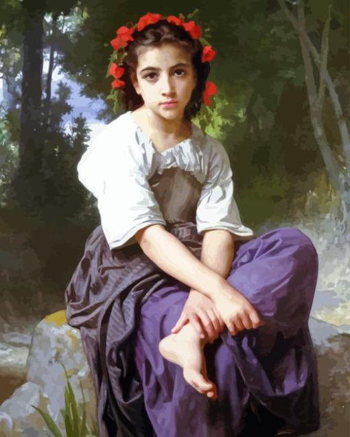 Bouguereau At The Edge Of The Brook Diamond Painting