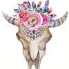 Bull Skull With Flowers On Head Diamond Painting