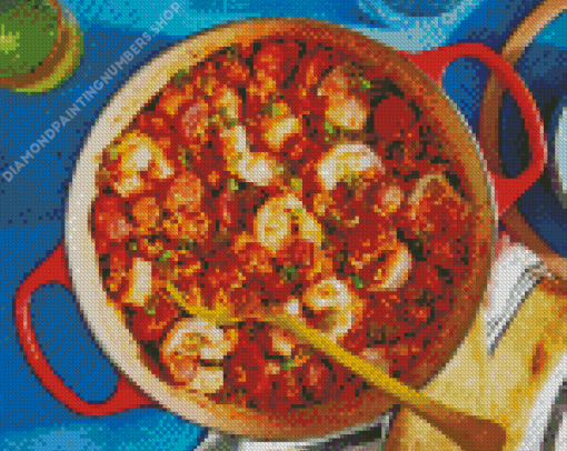 Cajun Food Dish Diamond Painting