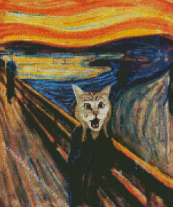 Cat Screaming Art Diamond Painting