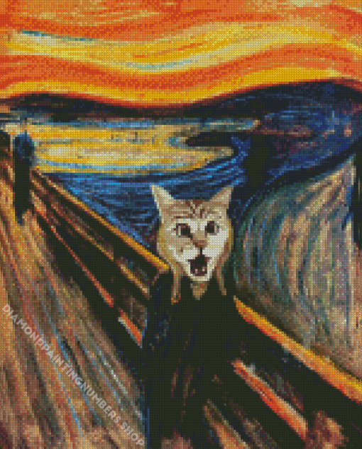 Cat Screaming Art Diamond Painting