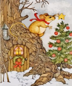 Christmas Mouse Art Diamond Painting