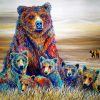 Colorful Bears Family Diamond Painting