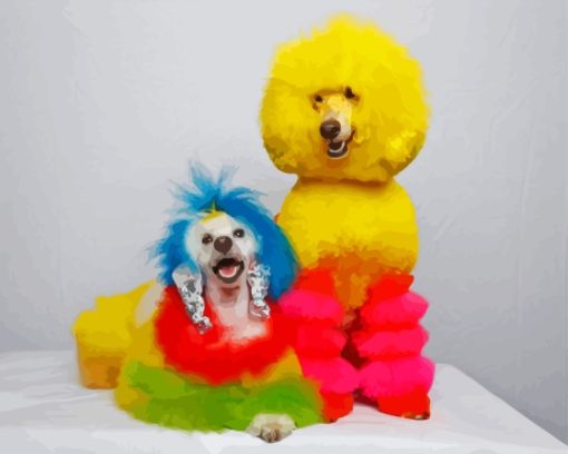 Colorful Poodle Dogs Diamond Painting