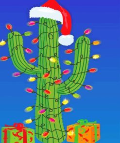 Desert Christmas Cactus Art Diamond Painting