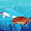 Dolphin And Turtle Art Diamond Painting