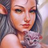 Fantasy Cat And Elf Diamond Painting