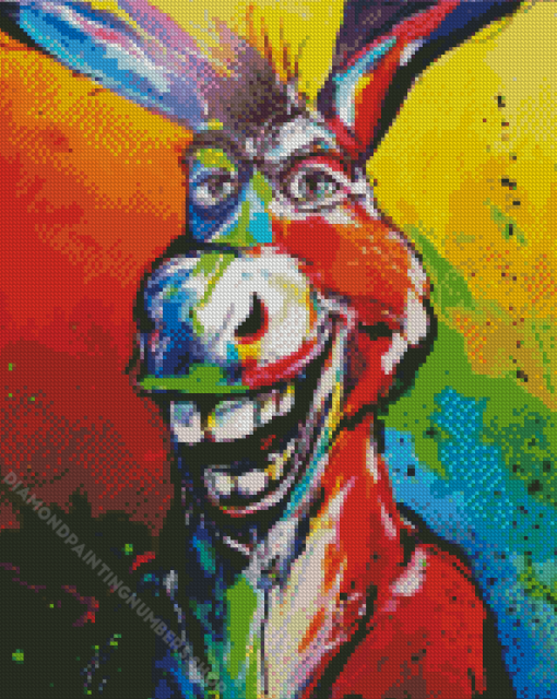 Funny Colorful Donkey Diamond Painting