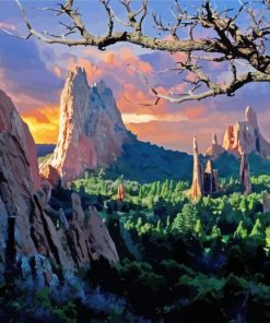 Garden Of The Gods At Sunset Diamond Painting