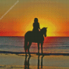 Girl On Horse At Beach Diamond Painting