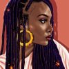 Girl With Locs Side Profile Diamond Painting