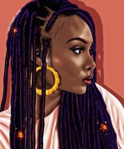 Girl With Locs Side Profile Diamond Painting