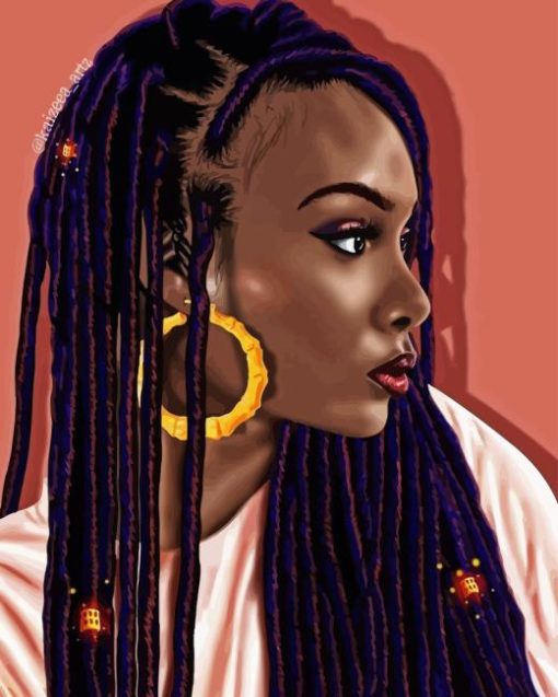 Girl With Locs Side Profile Diamond Painting