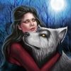 Gothic Woman With Wolf Diamond Painting