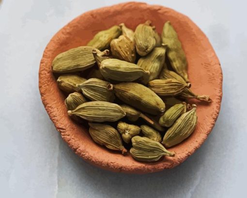 Green Cardamom In Bowl Diamond Painting