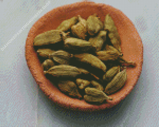 Green Cardamom In Bowl Diamond Painting