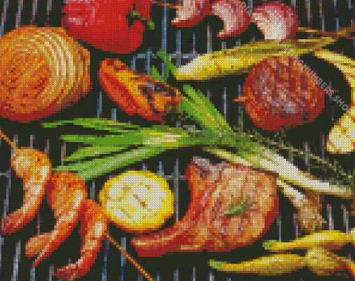 Grilling Food Diamond Painting