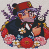 Grunkle Stan With Flowers Art Diamond Painting