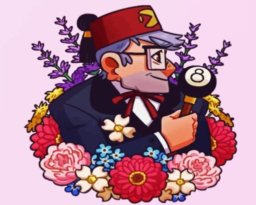 Grunkle Stan With Flowers Art Diamond Painting