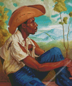 Jamaican Man With Hat Diamond Painting