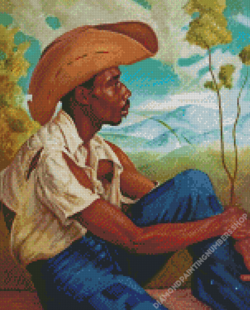 Jamaican Man With Hat Diamond Painting