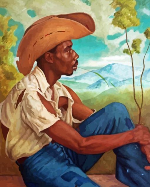 Jamaican Man With Hat Diamond Painting