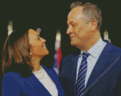 Kamala Harris And Douglas Emhoff Diamond Painting