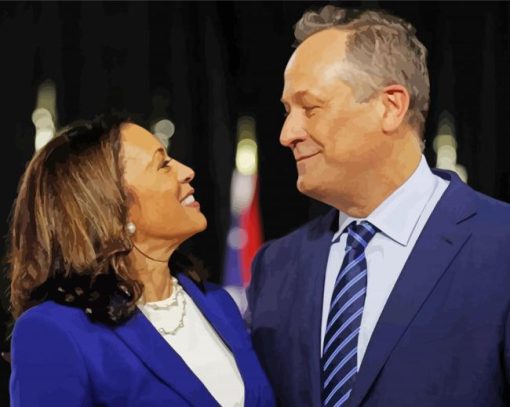 Kamala Harris And Douglas Emhoff Diamond Painting