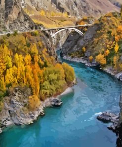 Kawarau Gorge River In Otago Diamond Painting