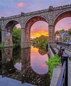 Knaresborough Canal At Sunset Diamond Painting