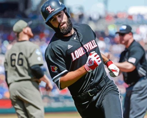 Louisville Cardinals Baseballer Diamond Painting