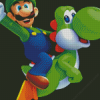 Luigi And Yoshi Cartoon Diamond Painting