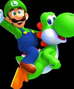 Luigi And Yoshi Cartoon Diamond Painting