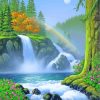 Nature Forest Waterfall Diamond Painting