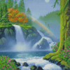 Nature Forest Waterfall Diamond Painting