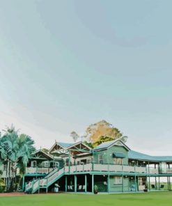 Nudgee Beach Buildings Diamond Painting