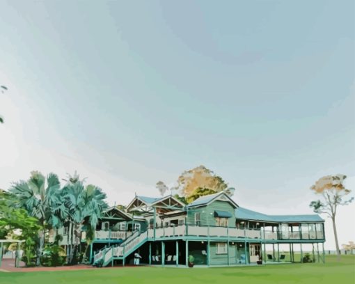 Nudgee Beach Buildings Diamond Painting