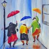 Old Ladies Dancing In The Rain Diamond Painting