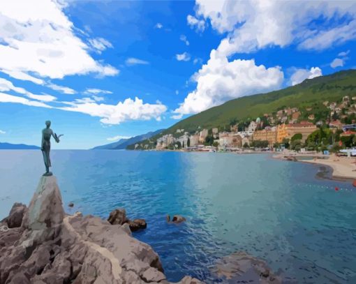 Opatija Maiden With The Seagull Diamond Painting