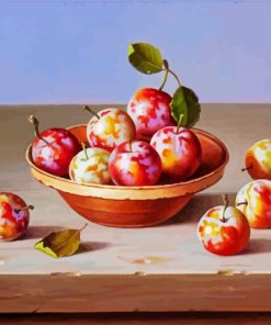 Plums In Terracotta Bowl Diamond Painting