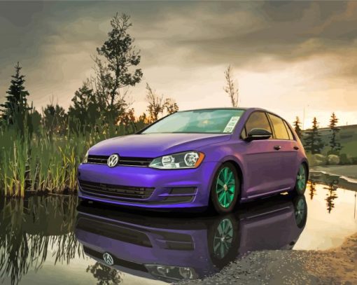 Purple Mk7 Golf Diamond Painting