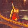 Red Indian Girl Canoeing Diamond Painting