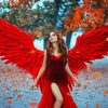 Red Angel Girl Diamond Painting